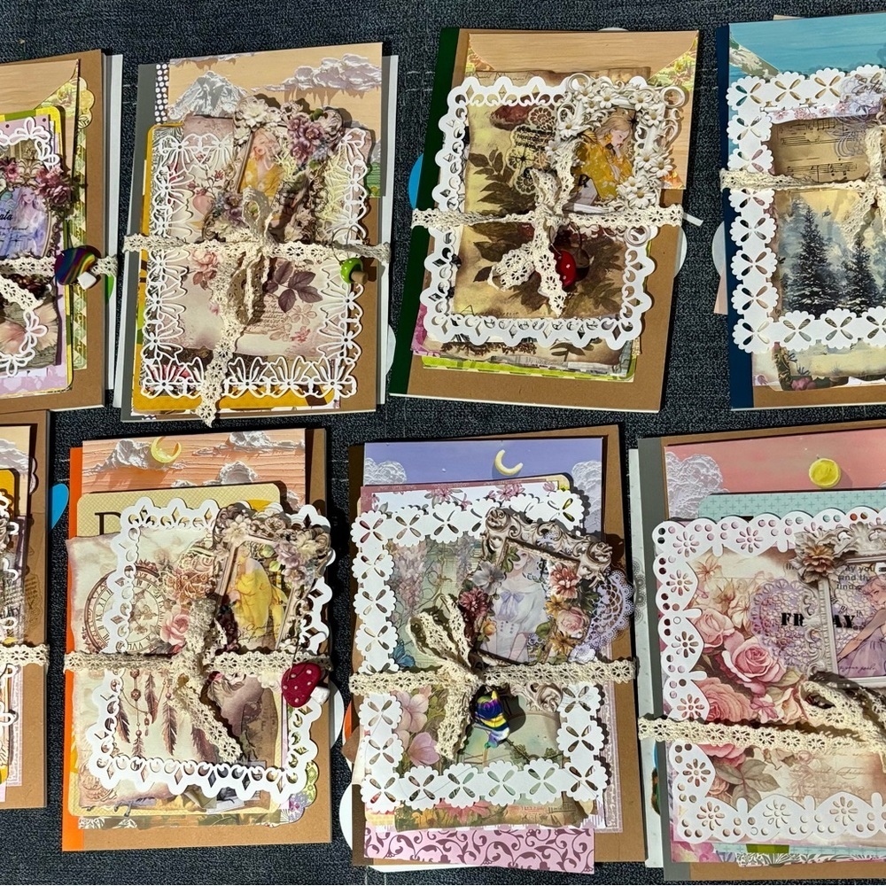 Start set junk Journal Ephemera Grab Bag, Vintage Crafting Supplies Kit gift box
